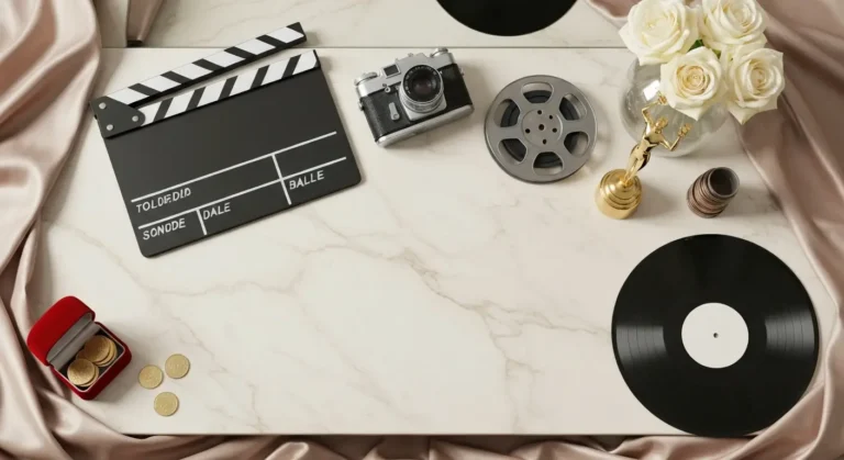 Filmowe i muzyczne rekwizyty z nagrodą na marmurowej toaletce